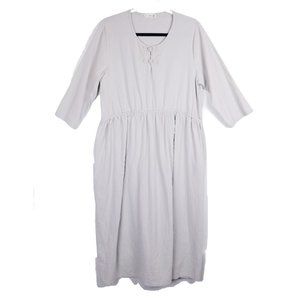 Linen Dress --Cottagecore Gray Midi